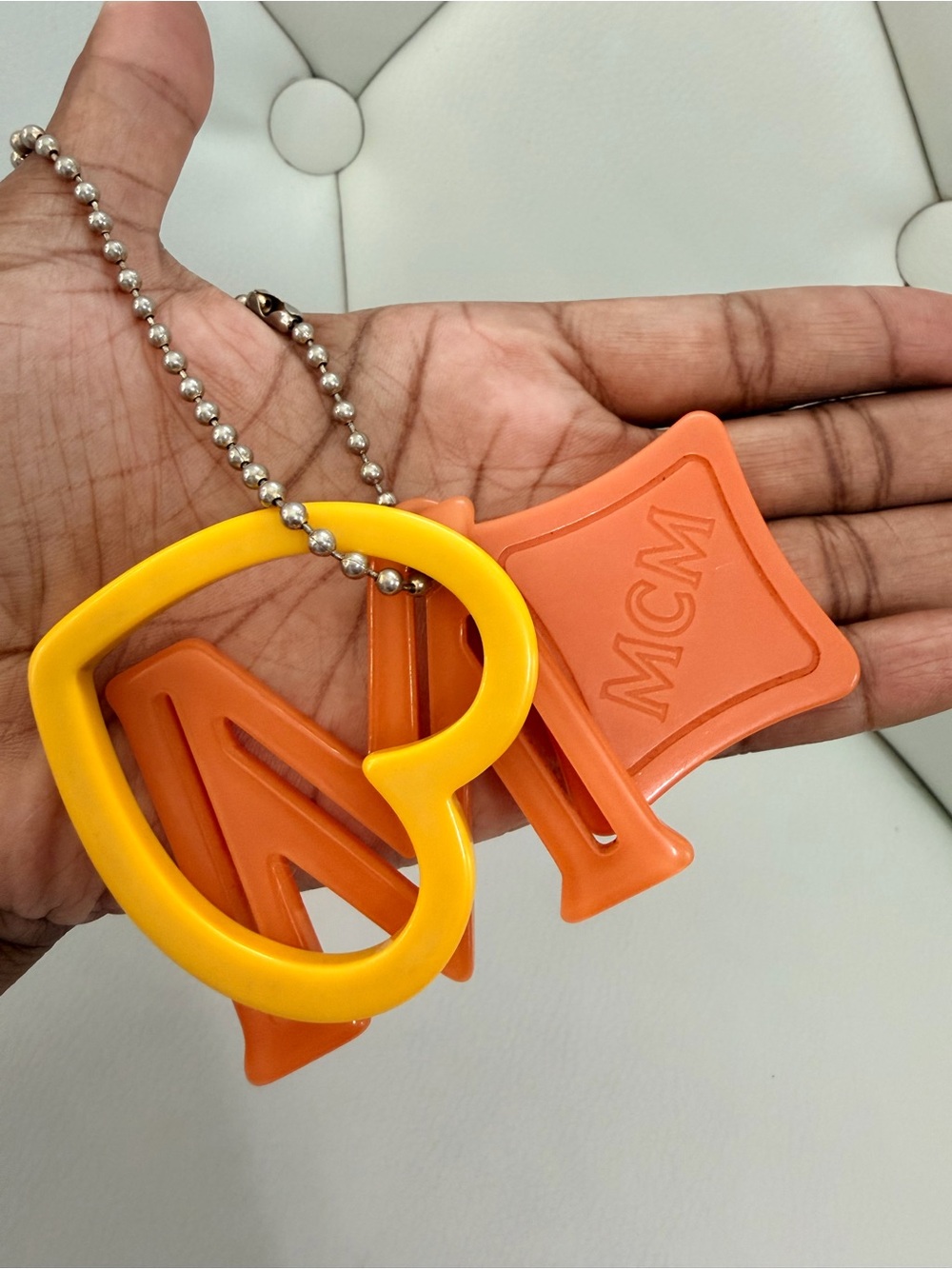 MCM Yellow and Orange Heart Charm